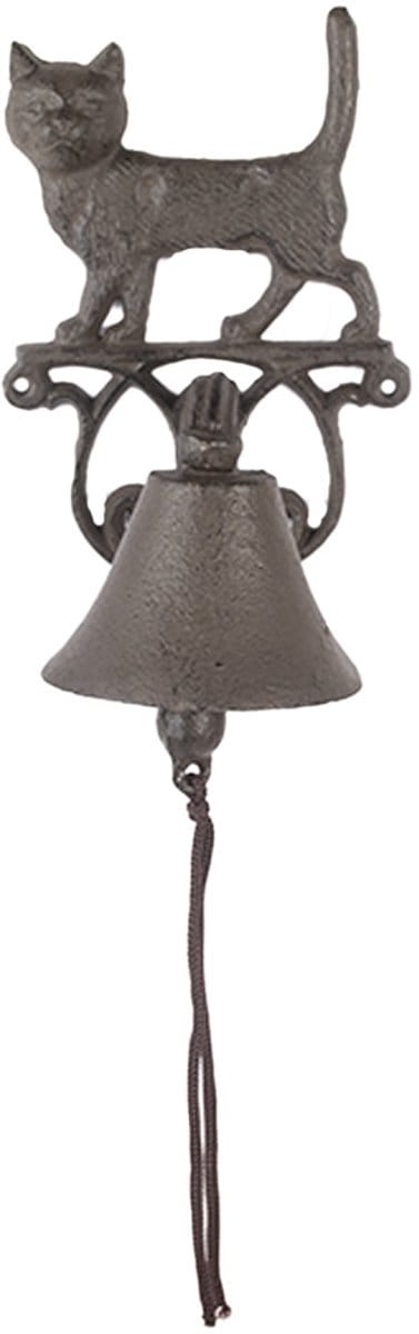 Clayre & Eef Ouderwetse Deurbel 14x14x24 cm Bruin Metaal