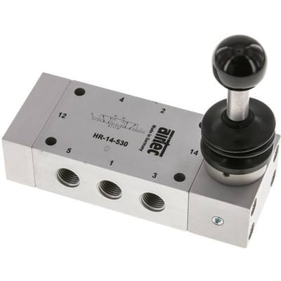5/3 G1/4'' Centrum Gesloten Handbedieningsventiel Detent 0-12bar/0-168psi Airtec