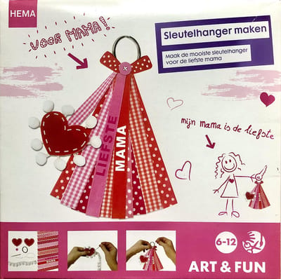 2 Paketten - Art & Fun - Moederdag - Sleutelhanger - Fotolijstje - Voor mama - Knutselpakketten - Sleutelhanger maken - Fotolijstje maken