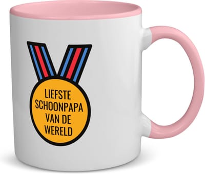 Akyol - liefste schoonpapa van de wereld koffiemok - theemok - roze - Papa - de liefste schoonvader - vader cadeautjes - vaderdag - verjaardagscadeau - verjaardag - cadeau - geschenk - kado - gift - vader artikelen - 350 ML inhoud