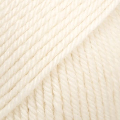 DROPS Daisy Uni Colour - 01 naturel - Merino Garen