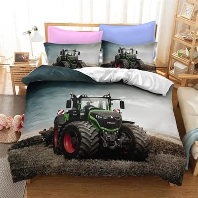 Tractor Beddengoedset 3D Print Boerderijgereedschap Kar Huisdecoratie Kussensloop Dekbedovertrek Schattig Cadeau Voor Familie en Vrienden 200x200cm