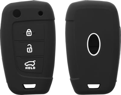 kwmobile autosleutel hoesje geschikt voor Hyundai 3-knops inklapbare autosleutel hoes - TPU autosleutel behuizing - Beschermende auto sleutel case - Sleuteletui in zwart