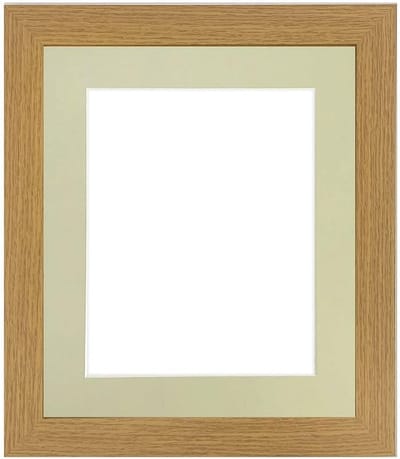 Eikenhouten Fotolijst met Lichtgrijze Passe-Partout 40x50 CM