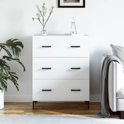 vidaXL - Dressoir - 69,5x34x90 - cm - bewerkt - hout - wit