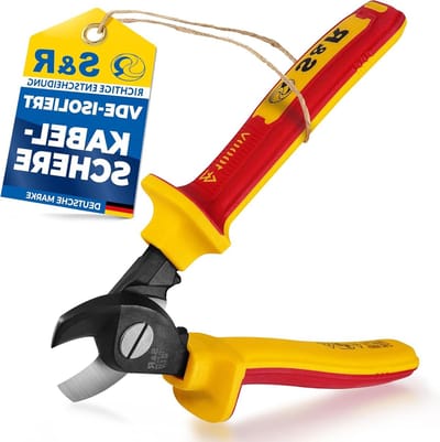 Kabelschaar VDE - Draadsnijder tang - Veilig elektra werk - Gehard staal - 160 mm - Rood/geel