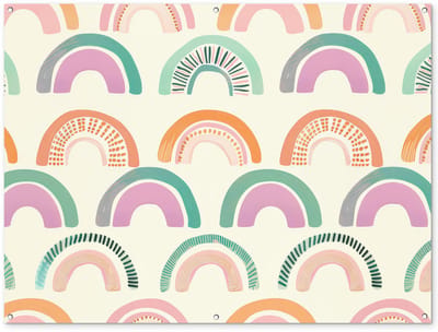 Tuinposter 160x120 cm - Tuindecoratie Regenboog - Pastel - Patroon - Poster voor in de tuin - Buiten decoratie - Schutting tuinschilderij - Tuindoek muurdecoratie - Wanddecoratie balkondoek