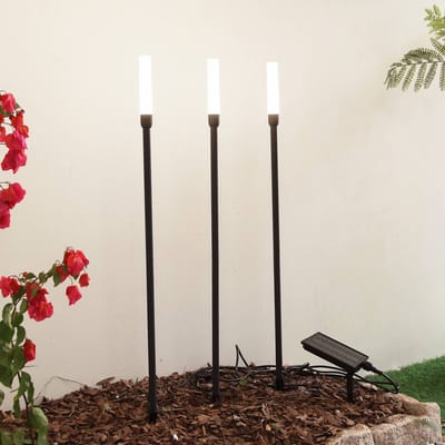 Lindby - Sfeerverlichting buiten - 1licht - Aluminium, kunststof, acryl - H: 90.7 cm - zwart, wit - Inclusief lichtbron