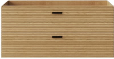 Vente-unique Zwevend wastafelmeubel - 2 lades - kleur: naturel gestreept- 120 cm - SARONE