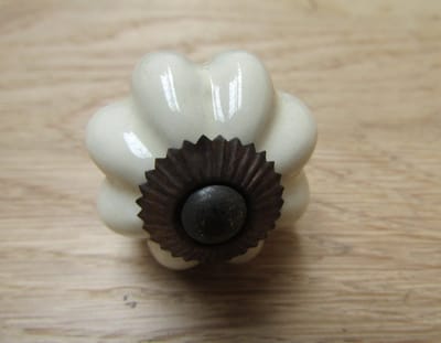 Cream Ceramic Pumpkin Cabinet Knob