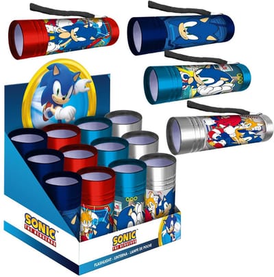 Sonic the Hedgehog Aluminium LED Zaklamp - 1 Stuks - Zilver, Rood, Blauw of Licht blauw