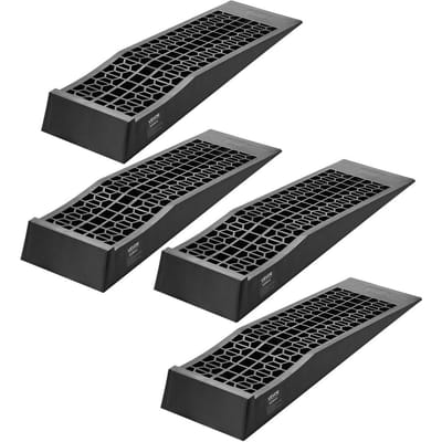Rampes de Voiture, 4 PCS Capacité Poids Total Autorisé 9072 kg, Hauteur de Levage 65 mm, Rampes de Service pour Voiture Portables à Profil Bas pour Entretien et Vidanges dans le Garage Domestique, Robuste