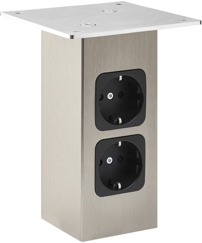SOTECH Barconsole recht, met steunen (70 x 70 mm, hoogte 170 mm, draagvermogen 30 kg, look roestvrij staal) Steun voor houten of glazen bladen