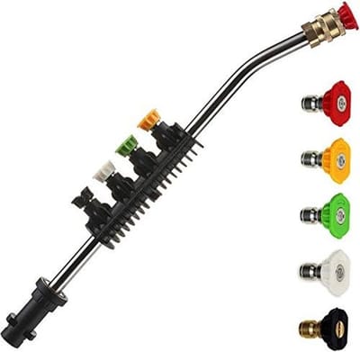 Dailygoody - Hoge Druk Reiniger Accessoires - Vuilblaster Power Lance - Verlengingslans voor K2 K3 K4 K5 K6 K7 - Inclusief 5 Vervangende Spuitmonden -