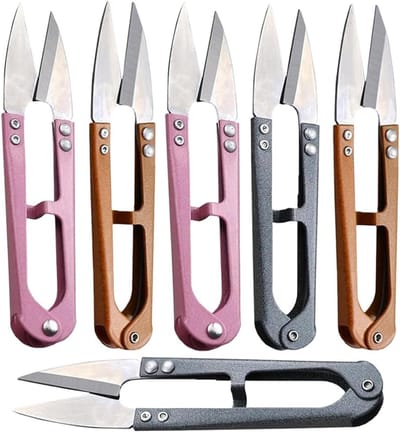 Set van 6 Draadscharen, Mini Veerscharen, Precisie Knipgereedschap voor Tuin en Naaien, Roestvrij Staal, Scherpe Snijkanten, Ideaal voor Hobbyisten en Professionals