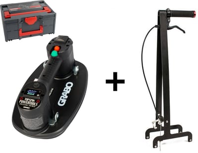 GRABO Pro in Koffer + GRABO Erguo S1 handgreep - Elektrische draagbare vacuümzuiger - Handgereedschap - Hefvermogen 120 kg