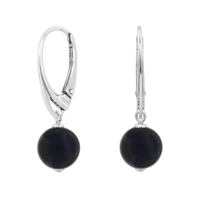 ARLIZI 2148 Oorbellen zwart onyx hanger - sterling zilver - 3 cm