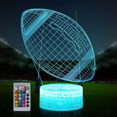 Daity Voetballamp 3D Nachtlampje: Kindercadeau voor jongens en meisjes - met afstandsbediening - meerdere kleuren en helderheidsregeling - op batterijen (voetbal)