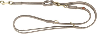 Trixie - Hondenriem Pure - Verstelbaar - Rond Gestikt - Leer - Lichtgrijs - 200X1 cm