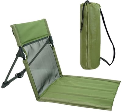 Dailygoods - Strandmat met rugleuning, inklapbare strandstoel, draagbare vloerstoel met tas, opvouwbare strandstoel, campingstoel, ligstoel voor strand, camping, tuin en picknick (groen)