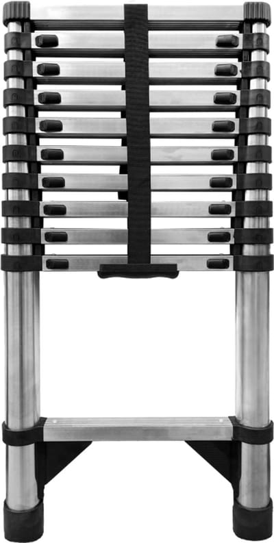 Baulich Stalen telescopische ladder, 11 sporten - 97-320 cm, draagvermogen 125 kg, compact, verstelbaar, antislip voeten, voor huis en tuin
