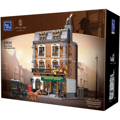 Pantasy 85014 Sherlock Holmes bouwset incl 5 minifigures | Classic Creator Modular Building | Expert Architecture Modelbouw | Technisch Educatief Speelgoed voor volwassenen & kinderen | DIY gebouwen geschikt voor Lego | Bouwdoos met 4033 bouwstenen
