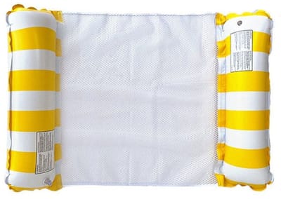 Opblaasbaar zwembed - Drijvend bed - Strandstoel - Watermatras - Waterhangmat - Opvouwbaar - Inclusief luchtpomp, kan tot 200 kg dragen - 125 x 70 cm - Geschikt voor zwembaden, stranden en meren - Geel