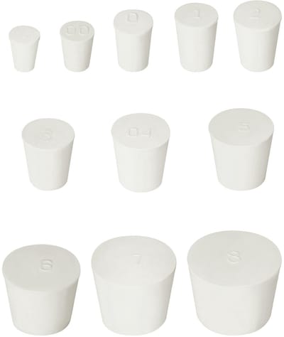 Allecto - 22 Stuks Massief Rubberen Stoppen - Conische Stoppers - Voor Reageerbuizen en Kolven - Diverse Maten - Kwaliteit voor Minder - Geschikt v...