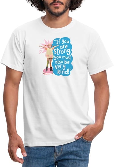 Pippi Langkous Gestrekte Pippi Met Spreuk T-Shirt Heren
