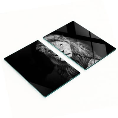 Multifunctionele decoratieve keukenplanken van gehard glas met leeuwmotief, 2x40x52 cm