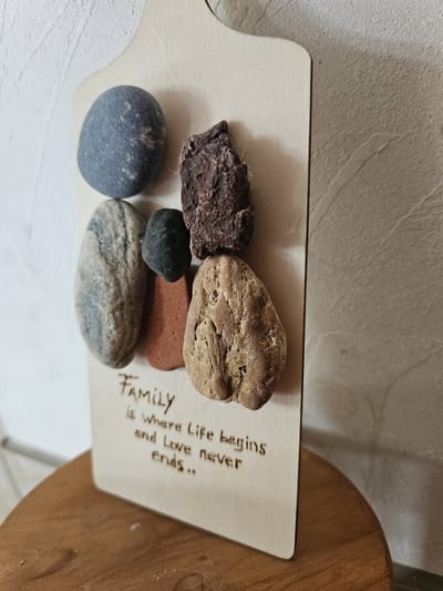 Prachtige unieke handgemaakte wand decoratie liefde valentijnsdag valentijn familie gezin 9x24cm model 3