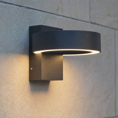 Lucande LED buiten wandlamp Nirella, zwart, CCT, IP65