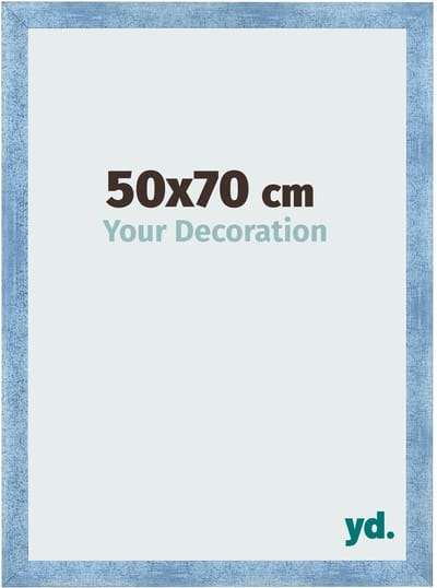 Your Decoration - Fotolijst 50x70 cm - MDF - Helder Blauw Geveegd - Pisa