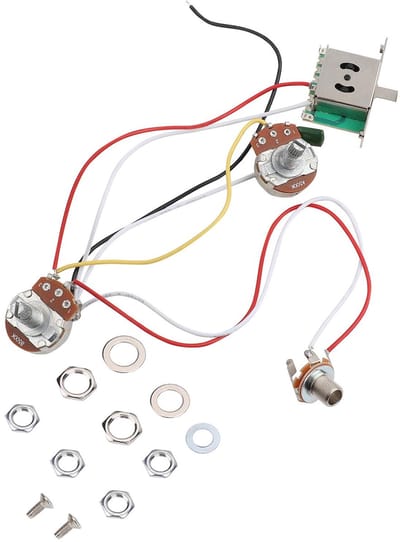 Cosensi - Dailygoods - Dailygoody - Gitaar Bedrading Harness Kit - Elektrische Gitaar - Voorgekabeld - Metaal - Push Pull Schakelaar - Hoogwaardige kwaliteit - Geschikt voor...