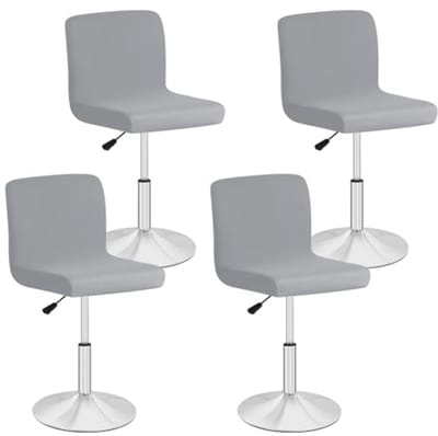 Zinueen Set van 4 stoelhoezen voor hoge bar, eetkamer, hoes voor barkruk, afneembaar en wasbaar, rekbare hoes voor draaistoel, korte kruk (grijs)