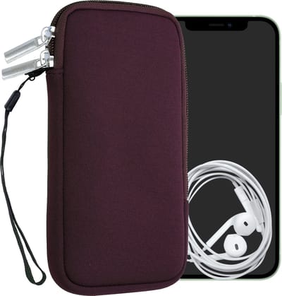 kwmobile telefoontasje universeel geschikt voor XL - 6,7/6,8" smartphones - 17,2 x 8,4 cm - Hoesje met rits en polslusje -In bordeaux-violet -