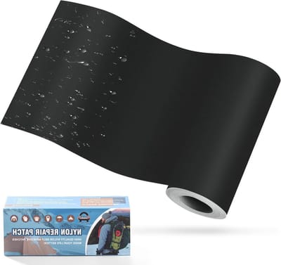 Zelfklevende Nylon Patches, Waterproof Herstelpatch voor Tent, Donsjack, Slaapzak en Tas, 10x160cm, Zwart