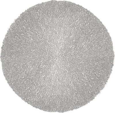 4x Zilveren Placemat Rond - Coral Silver - Zilver - Decoratie - 38cm rond - 4 stuks
