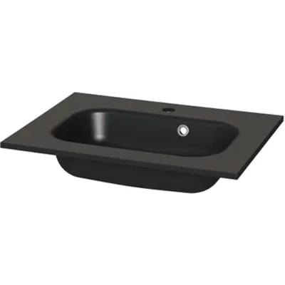 Tiger Enkele Wastafel S-line - Polybeton - Ovaal - Mat Zwart - 60cm