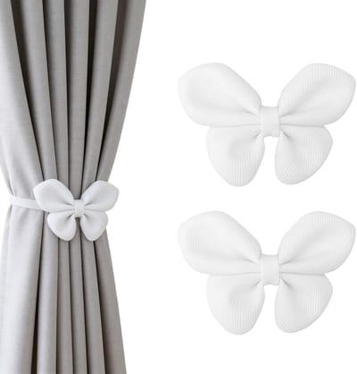 Dailygoods- Gordijnhouder Elegante Strikdesign - Verstelbare Gordijnhouders - Magnetische Gordijnhouders - Decoratieve Raamdecoratie - Voor Kinderkamer/Woonkamer - Eenvoudig in Gebruik