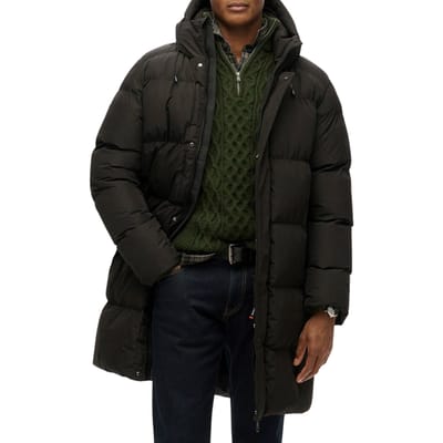 Superdry Sportieve Puffer Jas Met Capuchon Zwart Grootte: L