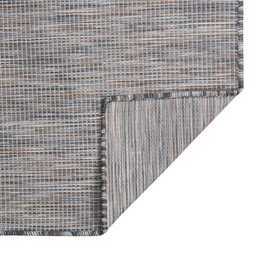 vidaXL - Buitenkleed - platgeweven - 80x150 - cm - bruin - en - blauw