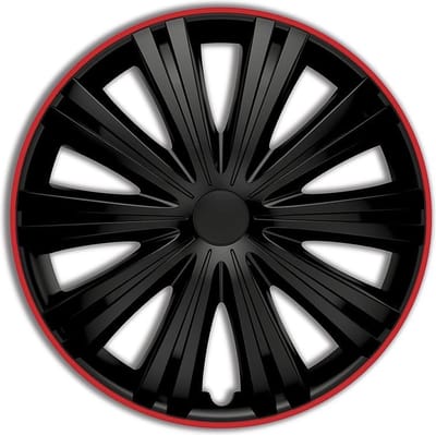 Autostyle Wieldoppen Giga 14 Inch Abs Zwart/rood Set Van 4