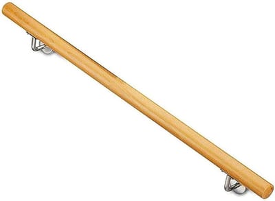 Houten Trapleuning - Wandsteun - Veiligheid Binnenshuis - Massief Hout - 150 cm - Natuurlijk Hout