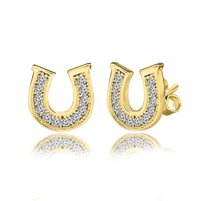 Juwelier Zwartevalk - 14 karaat gouden hoefijzer oorbellen 12.258--