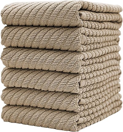 Premium Set van 6 Ultra Absorberende Theedoeken – Sneldrogend 41 x 63 cm – Diagonaal Weefsel – Langdurig Gebruik