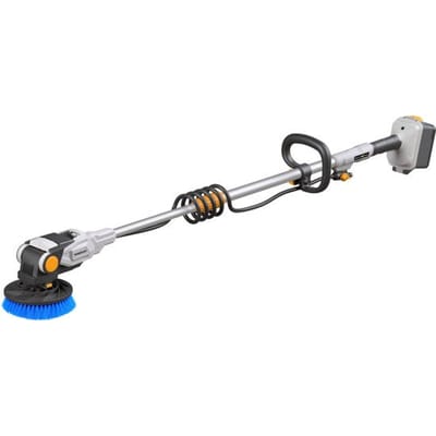 Batavia Accu 18V Twin Brush telescopische reinigingsborstel - Excl. Accu en Oplader - Schrobborstel met telescopische steel - Ergonomisch, waterdicht, verstelbare borstelkop voor moeiteloos reinigen van daken, zonnepanelen en zwembad - Maxxpack