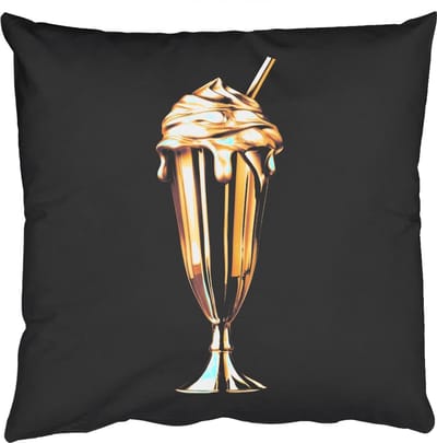 Sierkussens - Kussentjes Woonkamer - 50x50 cm - Milkshake - Goud - Drinken - Zwart