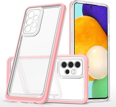 Hoesje Geschikt Voor Samsung Galaxy A72 4G/5G hoesje Transparant backcover met bumper case – Roze – oTronica