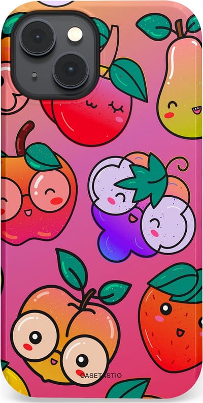 Casetastic Hoesje Geschikt voor Apple iPhone 14 Magsafe - Stijlvolle Beschermende Duo-layer Case - Fruitige Grapjes